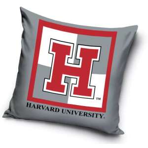 Harvard University pillow cover, 40x40 cm, gray with red and white logo - Cushion cover