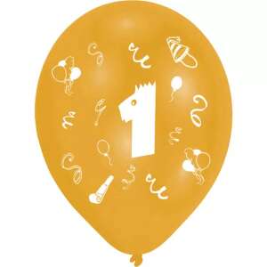 Goldener Happy Birthday Ballon mit der Nummer 1 - Luftballons