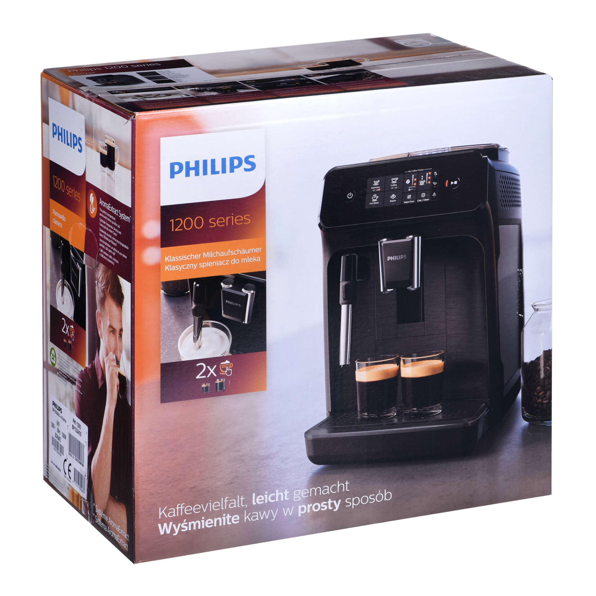 Philips ep1224/00 series 1200 1.8 l, 1500 w, 3 hőfok fekete autom...