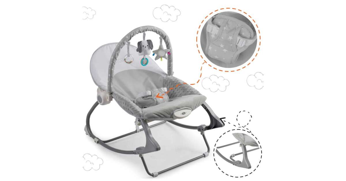 handschuh mit vibration INGENUITY 3-in-1 Keep Cozy™ Weaver Vibration/Spielbogen Babywippe Grau und  Weiß