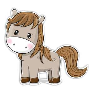 Marko Falidekor Schaumstoff-Pferdchen SRP-022 Wandaufkleber, niedliches Cartoon-Pferd-Design, graue und braune Farben, für Kinderzimmerdekoration - Wandsticker für Kinder