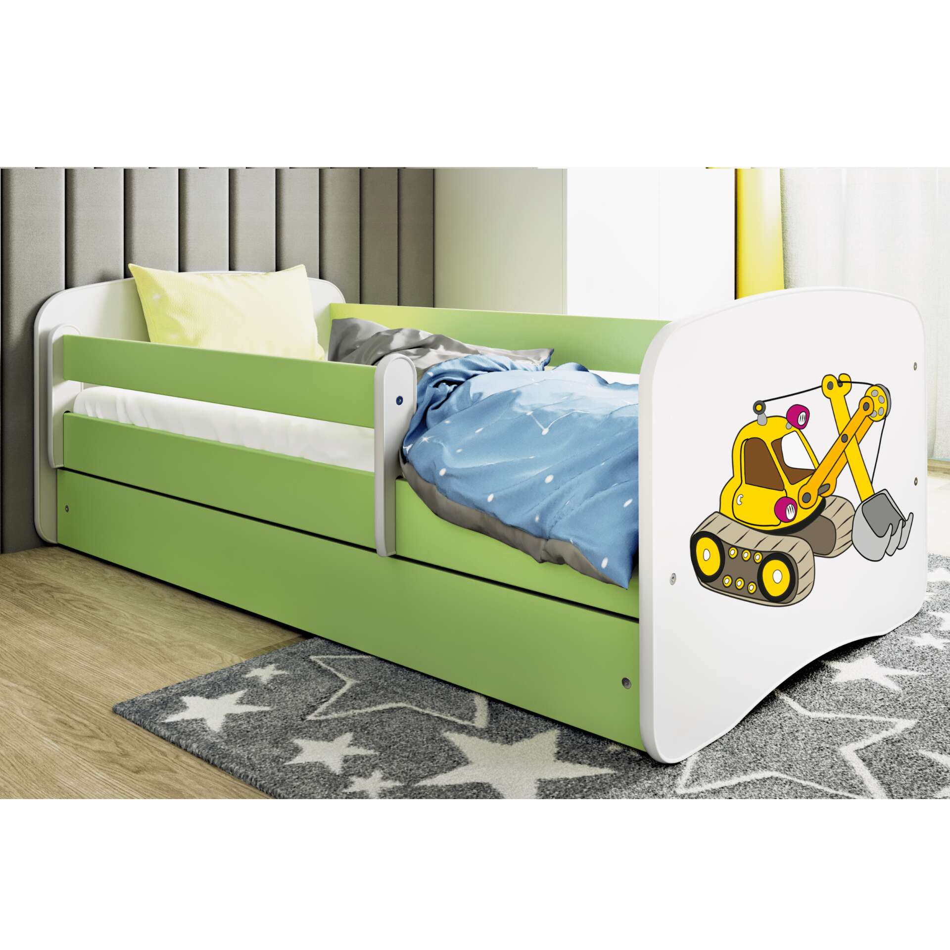 Kocot Kids Babydreams Ifjúsági ágy ágyneműtartóval - Kotrógép - T...