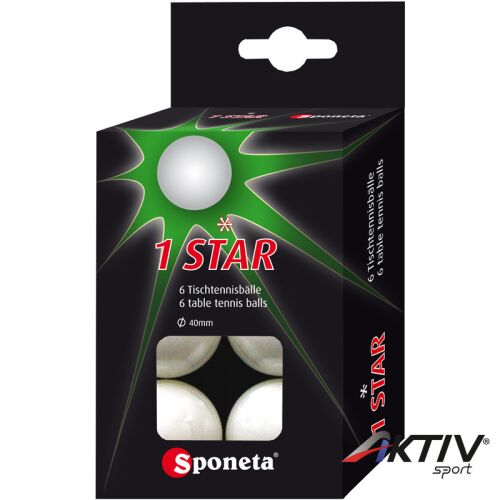 Sponeta 1 csillagos pingpong labdák, 6 darabos csomag, 40mm - Pingpong asztal, ütő és felszerelés