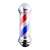 Timeless Tools barber shop sign, red, white, and blue rotating barber pole sign, illuminated, chrome, stainless steel