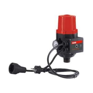 Hydrocontrol automatic water pump control unit, red and black, with pressure gauge, for submersible and surface pumps - AL-KO
