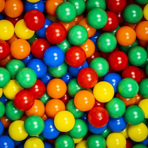 Euro-Matic 100 pack 6cm colorful plastic balls, BPA free, mix of 5 colors