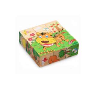 Mesekocka, fa kirakó kocka, fa puzzle – állatok (BBI-7878-3) 44097678 Fa építőjátékok