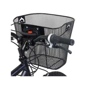 Kerékpár kosár, fekete, fém, hordozható