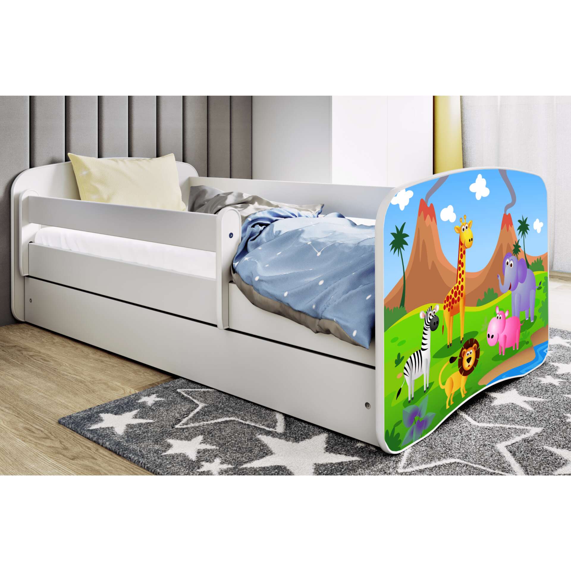 Kocot Kids Babydreams Ifjúsági ágy ágyneműtartóval - Szafari - Tö...