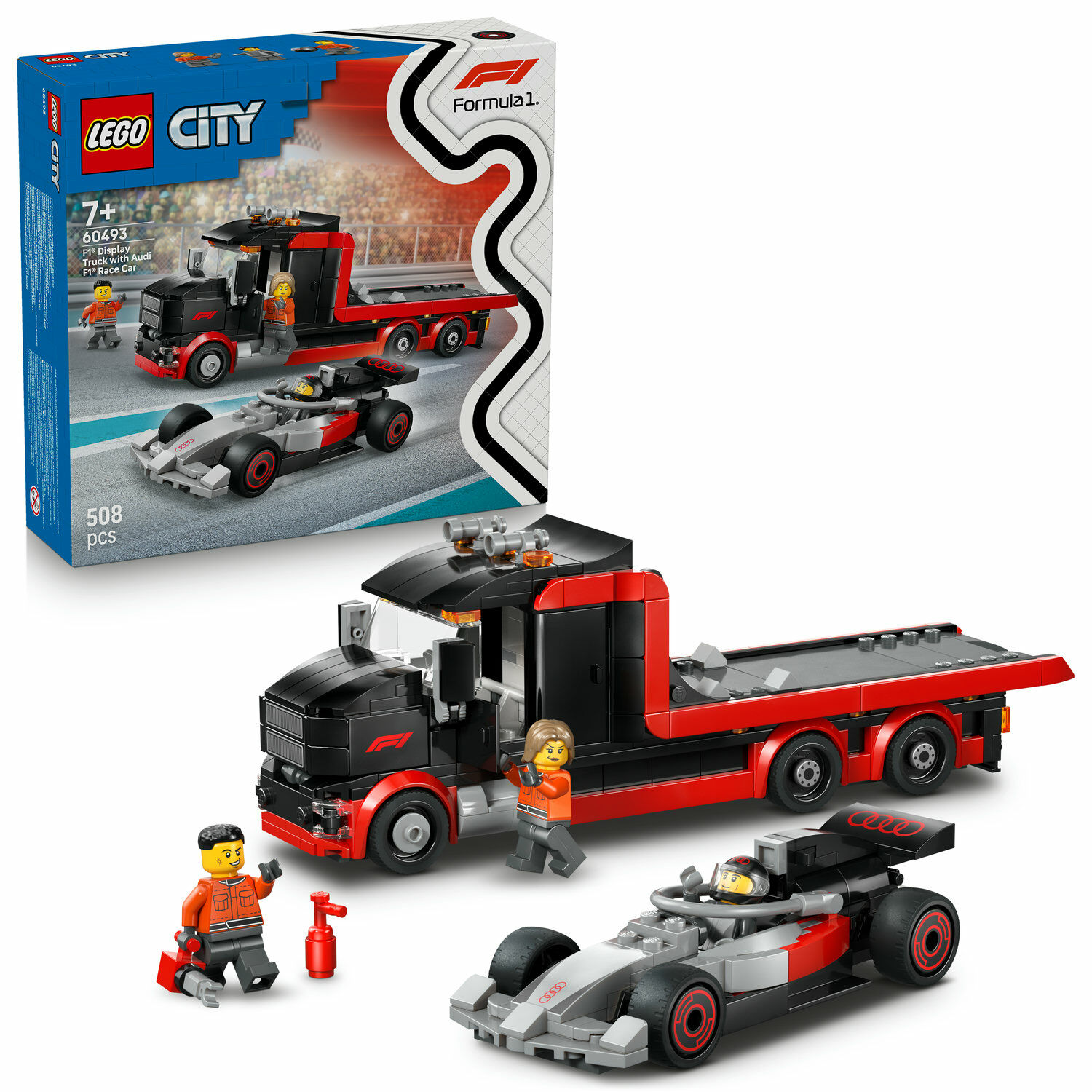 E-shop LEGO City 60493 F1 Prezentačný kamión s Audi F1 – Súprava 508 dielov
