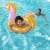 Girl using Bestway glitter seahorse inflatable swim ring in a pool