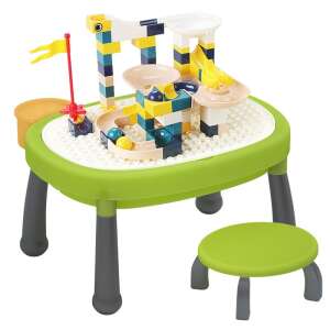 Multifunkcionális Építőasztal székkel és építőkockákkal, Zöld 44118596 Bababútorok