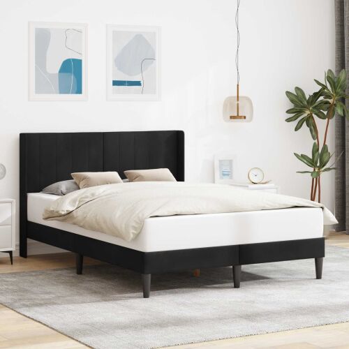 vidaXL Ágykeret fejtámlával Fekete 120 x 200 cm Bársony 164735938 