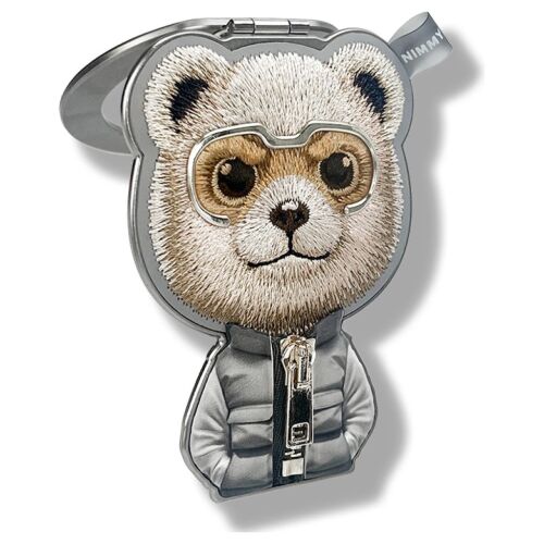 Nimmy Cool&Cute 2.0 Bear szürke mágneses telefontartó szemüveggel - Popsocket és telefon gyűrű