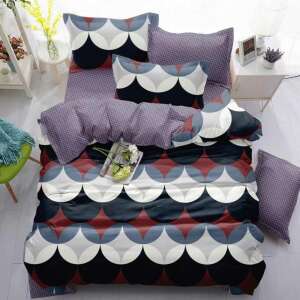 Moonlight 3 részes ágyneműhuzat szett geometrikus mintával piros, kék, fehér és fekete színben - Ágynemű - ifjúsági és felnőtt