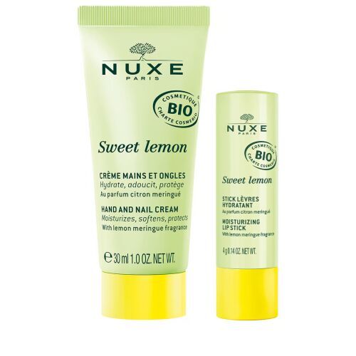 Nuxe szett: Édes citrom, hidratáló kézkrém, 30 ml + Édes citrom, ajakbalzsam, 4 g 155956135 - Testápolási csomag
