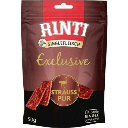 Rinti | Snack Pur | Singlefleisch Exkluzív 50g - Strucc 50g 166060077 - Kutya jutalomfalat
