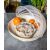 Royal Round Bamboo Tray S White süteménnyel és gyümölccsel, hálós tető alatt