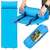 Springos self-inflating camping mat with pillow, blue, in a carrying bag