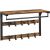 VASAGLE Raft de perete tip cuier, 10 carlige detasabile, sina pentru haine, 30x65x42cm, maro rustic si negru 97907716