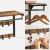 VASAGLE Raft de perete tip cuier, 10 carlige detasabile, sina pentru haine, 30x65x42cm, maro rustic si negru 97907716