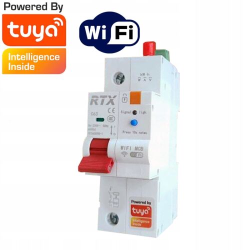 Tuya WiFi állítható biztosíték energiaméréssel és WiFi logóval - Villamos fogyasztásmérő