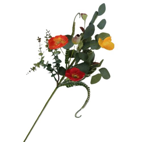 Élethű mű mákvirág pick sárga és narancs virágokkal 52 cm 156032553 - Műnövény és művirág