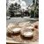 Royal Round Bamboo Tray S White szett hálós takarókkal kültéri környezetben