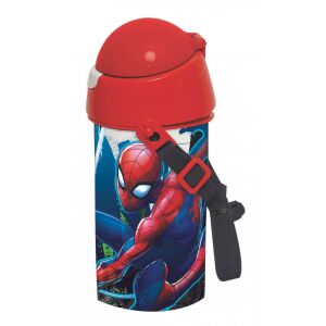 Sticlă de apă Spiderman cu pai - 500 ml - Transportatori de alimente și băuturi