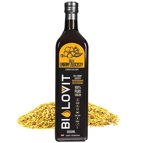 Bilovit 100% Tisztán Szűz Arany Lenmagolaj 1000ml lenmaggal - Élelmiszer