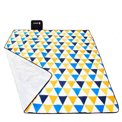 Springos Piknik takaró, háromszög mintás, 200x200 cm-es piknik pléd