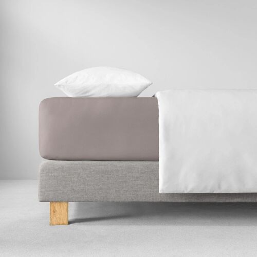 Estella 800 Jersey gumis lepedő, szürke, 100x200cm, ágyon párnával és paplannal - Lepedő