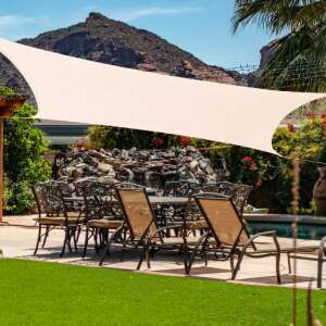 HDPE Napvitorla - Szögletes - 2x3m - Bézs