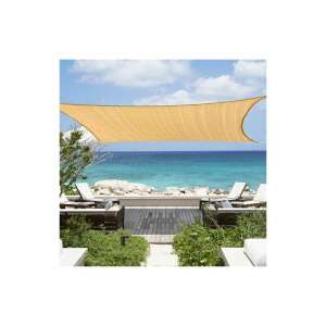Napvitorla - árnyékoló teraszra, erkélyre és kertbe szögletes 5x5 m homok színben - polyester (vízálló) 76989718 Napvitorla