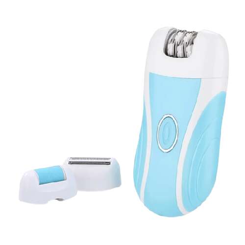 Vezeték nélküli epilátor 3 cserélhető fejjel, kék és fehér színben, MS-579