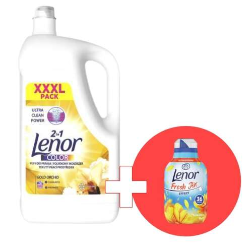 Lenor Gold Orchid folyékony Mosószer 4,4L - 80 mosás + Ajándék  Lenor Fresh Air Effect Summer Day Öblítő 36 mosás 504ml
