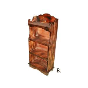 Brown wooden CD-DVD shelf with 3 shelves - Furniture