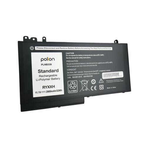 POLION RYXXH 2900mAh laptop akkumulátor Dell Latitude E5250, E5450, E5550 laptopokhoz - Laptop akkumulátor