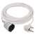 White 7 meter extension cord with one socket, 1.5 mm² cable