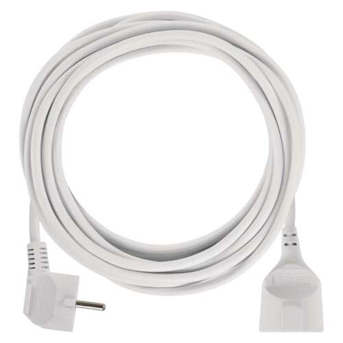 Extension cable 7 m / 1 socket / white / PVC / 1.5 mm2