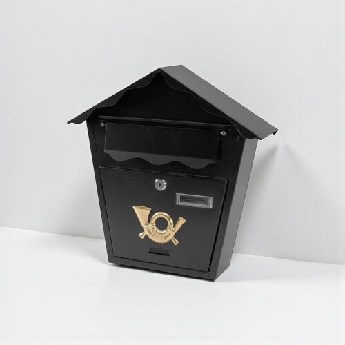 Strend Pro ROMANTIC fekete postaláda fehér háttéren, ferde nézet - Strend Pro