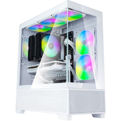 SilverStone Lucid 05 fehér PC ház ARGB ventilátorokkal és edzett üveg oldallappal - Silverstone
