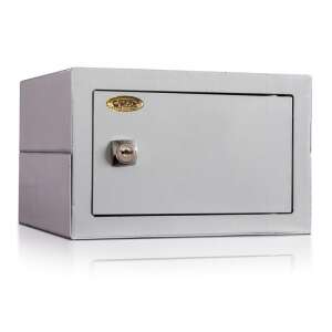 MOBY small safe with key lock, light grey, closed door - Nonbrand Security Safe