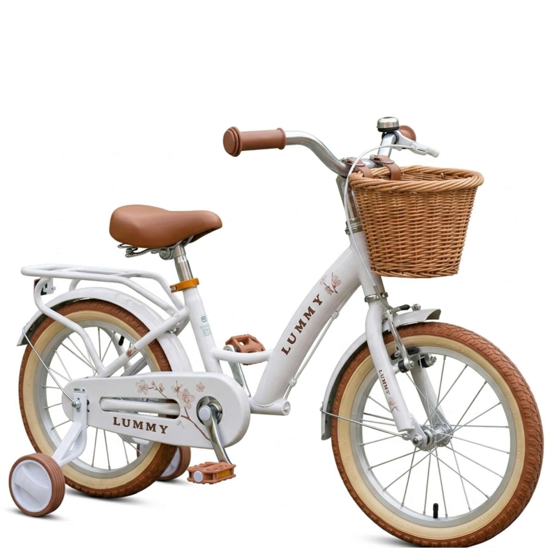 Lummy Gyermek Kerékpár kosárral és pótkerékkel 16" - Törtfehér