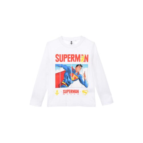 Superman fehér hosszú ujjú póló gyerekeknek, 6 éves / 116 cm-es méret, Superman grafikával - Baba és gyerek divat