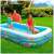 Надуваем семеен басейн Intex 305x183x56cm с морски печат, хора, които се радват на басейна