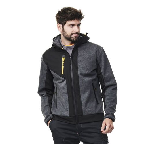 ISSALINE Rush softshell kabát, szürke és fekete, férfi viseli - Férfiaknak
