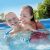 Mother and child smiling in Intex Easy Set pool