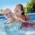 Mother and child smiling in Intex Easy Set pool