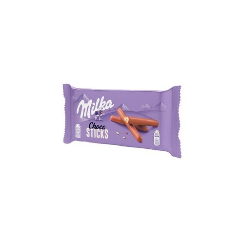 Milka Choco Sticks, ropogós kekszrudak Milka alpesi tejcsokoládéval bevonva, 112g csomag - Keksz